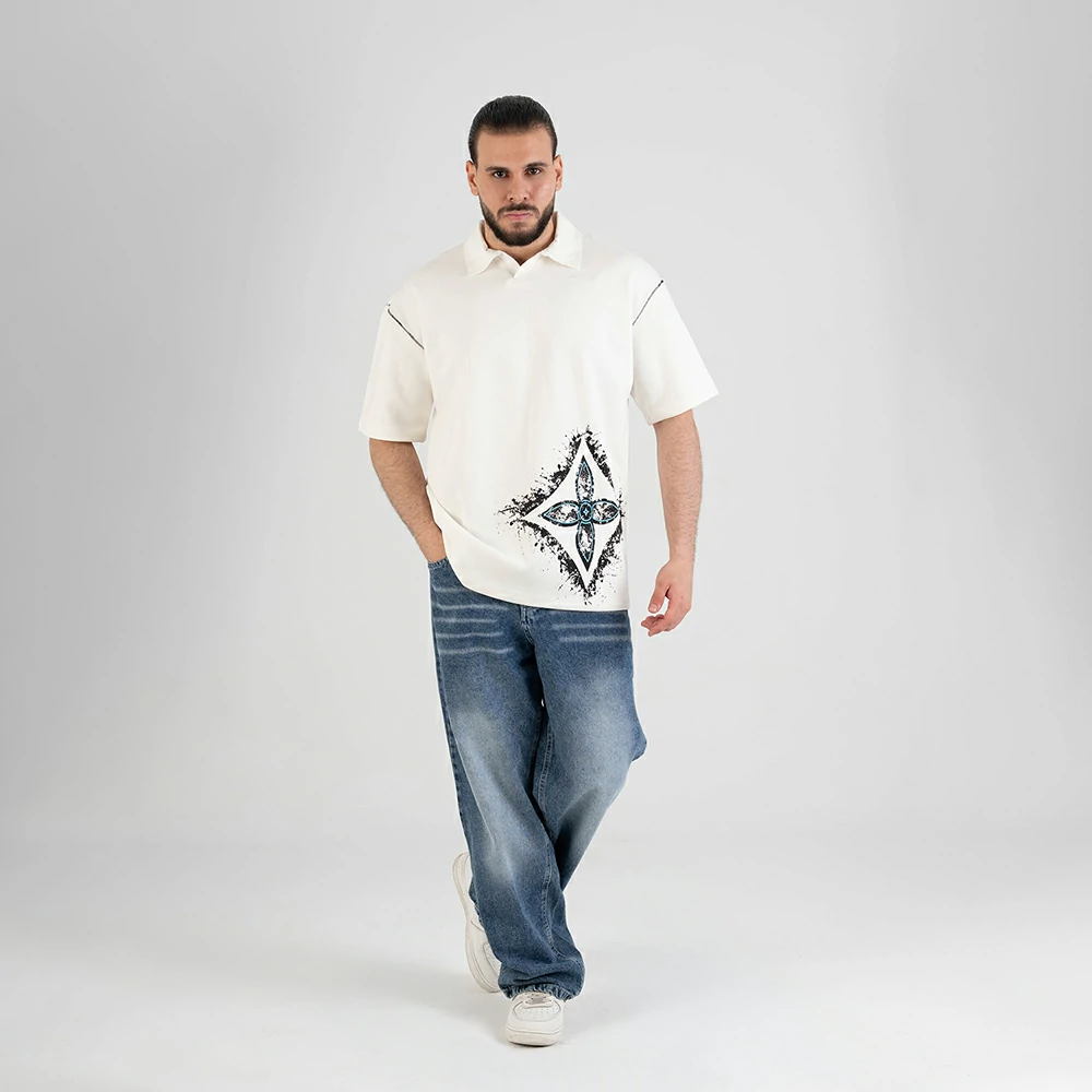 Urban Edge Oversized Graphic Streetwear Polo