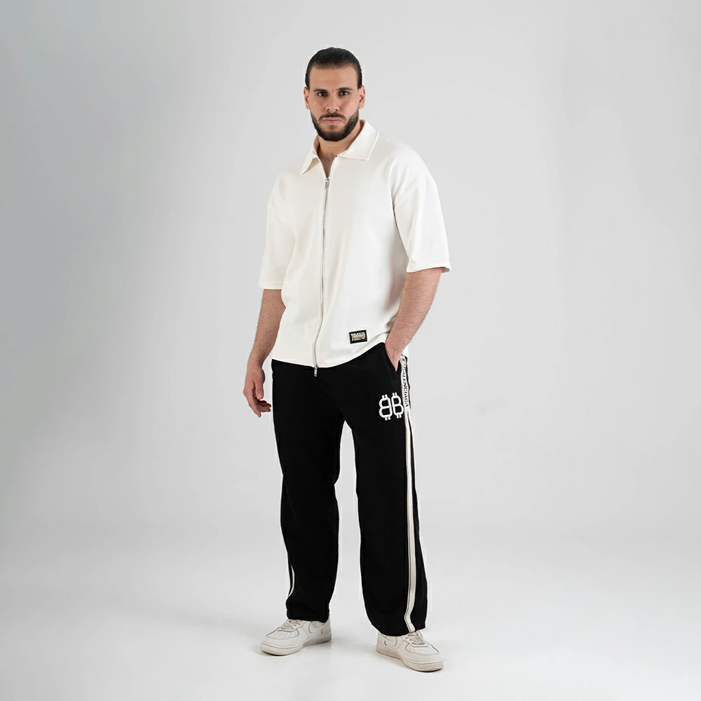 Modern Oversized Zip-Up Polo Shirt