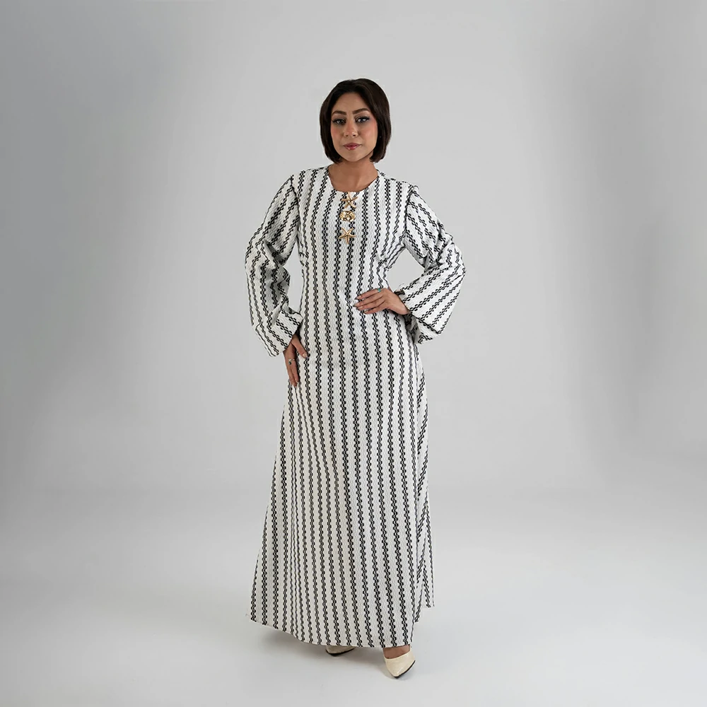 Long Striped Women's Dress – Casual Maxi Dress